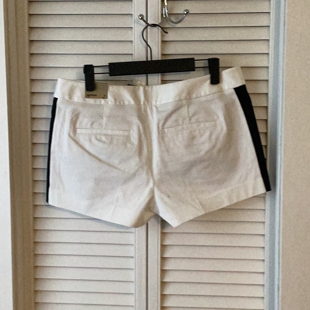 NWT Express Women's White Shorts with Black Stripes - Picture 3 of 6